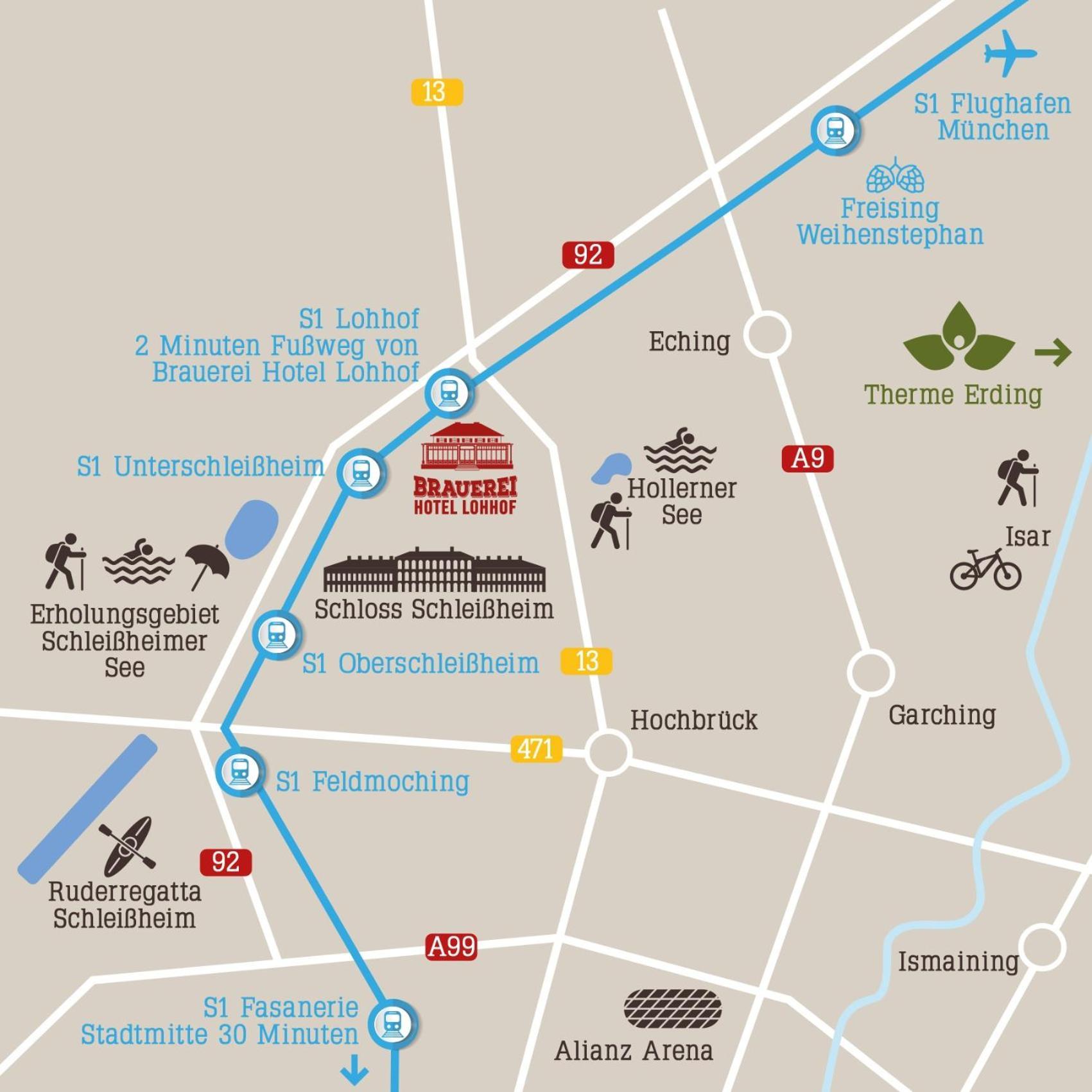 Hotel Brauerei Lohhof Im Muenchner Norden, Direkt An Der S1, Naehe Vom Flughafen, Zentrum, A92, Allianz Arena, Ruderregatta Und Schiessanlage G- Hochbrueck Entfernt, Internationale Kueche